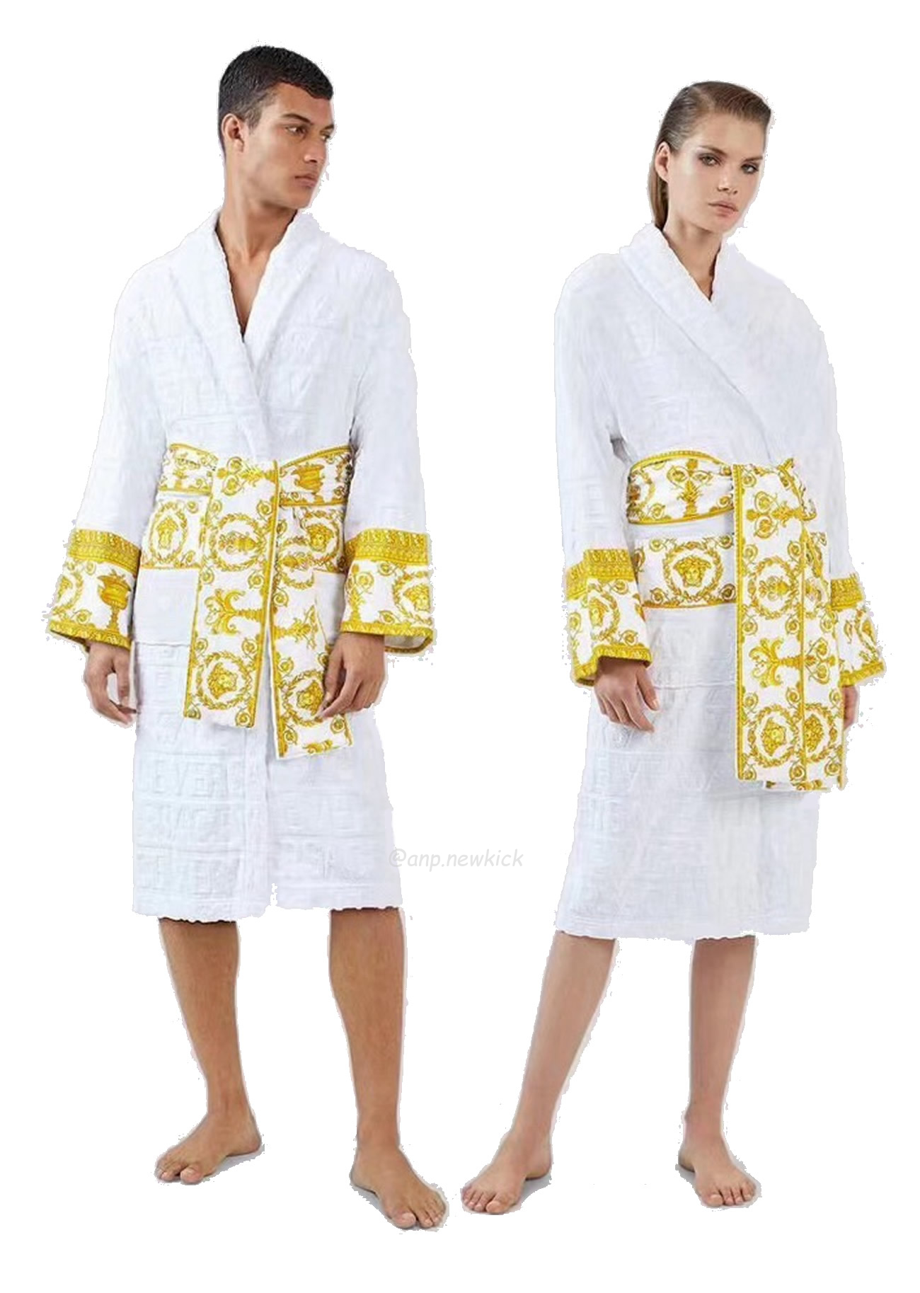 Versace Baroque Logo Jacquard Cotton Bathrobe (5) - newkick.vip